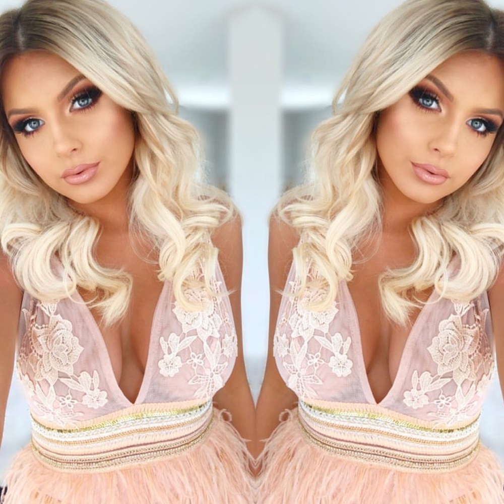 💰CLEARANCE SALE/DEFECT . Shop Hope’s Rose Gold & Nude Sequin Party Dress - Picture 3 of 11